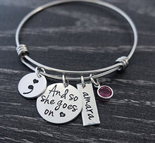 New White Gold Plating Bangles Anklet Custom Names & Birthstone Gift for Mo