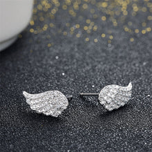 GAGAFEEL Pure 925 Silver Angel Wings Stud Earrings For Women Full CZ Cryata
