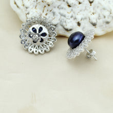 Genuine Freshwater pearl earrings for women,white stud natural pearl earrin