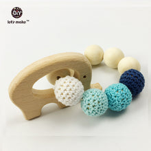 Let's Make Wooden Teether Toy Bird Elephant Set Nursing Necklace Wood Bead