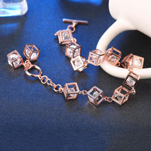 GAGAFEEL Women Bracelet Real Sterling Silver Jewelry Rose Gold Color Shinin