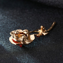 Poppy Flower Brooch Pin Red Rhinestone Gift Remembrance Mothers Day Jewelry