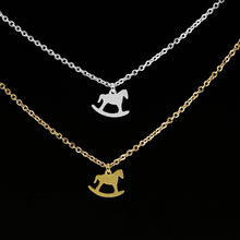 Fashion Horse Pendant Necklace for Women Girl Mom Gifts Stainless Steel Hob