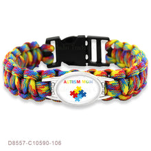 (10 PCS/lot) Faith Hope Love Autism Dad Mom Awareness Ribbon Puzzle Paracor
