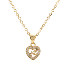 Silver Plated Korean jewelry Heart Mom Letter Charm Micro Pave CZ Pendant W