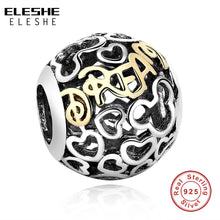 ELESHE Real 925 Sterling Silver Crystal Heart,Clover,MOM Charm Fit Original