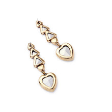 Alloy Crystal Heart Drop Earrings for Women Fashion Jewelry New Arrival Gol