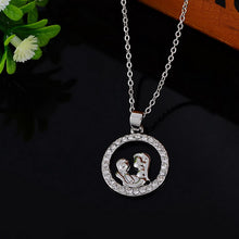 Mothers Day Gifts For Mom Love Necklace Embrace Baby Rhinestone Pendant Lon
