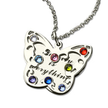 Wholesale  Butterfly Birthstone Necklace Mom Necklace Silver Special  Penda