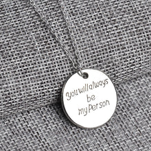 Wholesale Hand Stamped Charms Round Pendant Necklace "you will always be my
