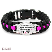 (New Fashion) Paracord Survival Bracelet Love Dog mom Friendship Womens Lad