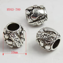 15 pieces 63 789 zinc alloy antique silver big hole european dog mom diy be