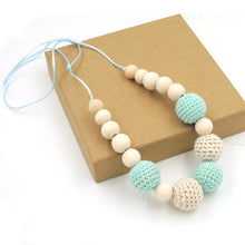 Drop shipping Mint teal cream crochet beads Teething necklace Breastfeeding