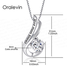 love mom forever Cubic zirconia Pendant Necklace Jewelry for Mother Mom, 18