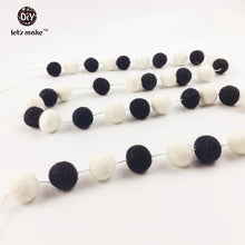 Let's Make Felt Ball Wool Black Match White 30pcs 20mm DIY Craft Nursing Ne