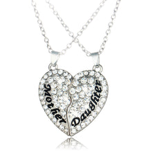 Love Mom Pendant Necklaces For Women Jewelry Gift 2PC Silver Plated Mother