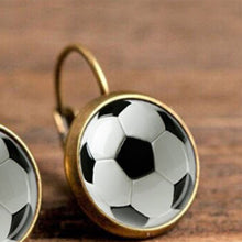 Soccer Ball Earrings Personalized Glass Soccer Football Dangle Earrings Spo