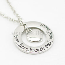 2015 New arrive Hand stamped necklace Personalized Mom Necklace "Your First