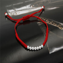 2016 New Design Handmade Red Rope Braided Silver Love Heart Mom Charm Brace