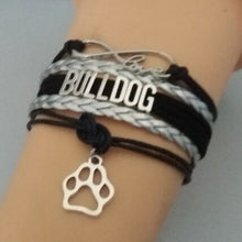 drop shipping Pink Letaher Custom Word YORKIE MOM With Paw Charm Bracelet I