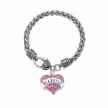 Drop shipping DIABETIC Bracelets DIY Vintage Crystal women men Heart Charm