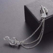 ElegantRose 2017 Fashion Gold/Silver Color Rhinestones Alloy Note Pin Brooc