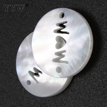 10PCS White Shell Connector Flat Round mom natural Mother Day Jewelry 1/1 l