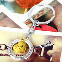 Mother Gift Circle Charm Keychain Heart Family Member Gift Jewelry Silver K