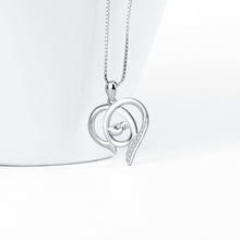 YFN 925 Sterling Silver Mother's Day Gifts Open Heart Mom Hold Baby's Hand