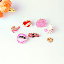 6 Pcs/set Pink Enamel Pins Set Badge For Clothes Colorful Cartoon Brooches