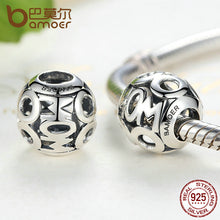 BAMOER Christmas Gift 100% 925 Sterling Silver MOM Pendant Charms for Mothe