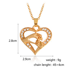 Mother Love Baby Child Big Hand Hold Little Hand Heart Necklace For Mom Fam