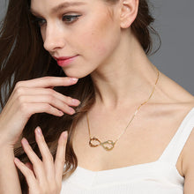 3 Names Gold Color Heart Infinity Necklace Infinity Nameplate Personalized