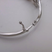 silver bangles in 925 sterling silver with genuine pearl ,sterling silver b