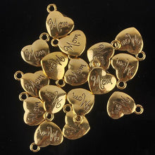 50pcs/lot  diameter 15*19mm classic gold color zinc alloy charms double sid