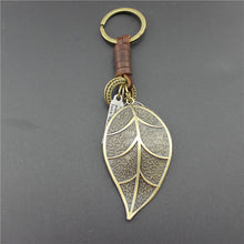 leather keychain alloy Leaf keychain, Mothers's gift free shipping, persona