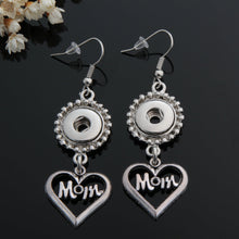 Fashion 1 Pair Heart MOM Elegant Snap Drop Earrings Fit 12MM Xinnver Snap B