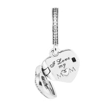 Pandulaso I Love My Mom Clear CZ Bead Sterling silver Jewelry Fit European