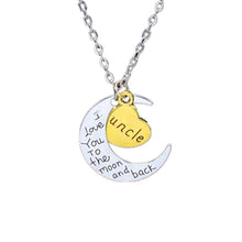 1pcs I Love You to the Moon and Back Mom Daughter Necklace Gold Heart 2017