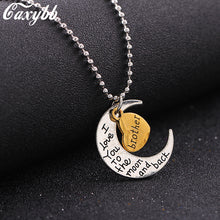 Caxybb I Love You To The Moon And Back Mom Family Necklaces Fashion Pendant