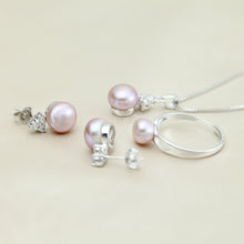 Wedding freshwater pearl jewelry sets women,natural pearl jewelry 925 sterl