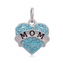 Lemegeton Dropping Shipping Stainless Steel Crystal Heart With Mom Charm Wi