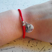 Hot Sale Mother's Day Gift Simple Handmade Braided Red String Love Heart Mo