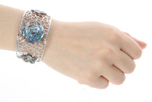 Shell flower Filigree bangle bracelet flexible jewelry mother's day gifts f