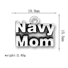 my shape 20Pcs/lot Zinc Alloy Sliver Plated Word Charms Navy Mom Navy Brat