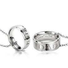 Fashion Charm Stainless Steel MOM DAD Pendant Necklace Carved Letters Love