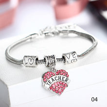 New Product LOVE Family Bracelet of Mom Sister Rhinestone Heart Charm Brace