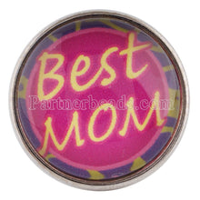 10pcs/lot  best mom  Snap Button Charms 20mm Glass Snap Jewelry For DIY Sna