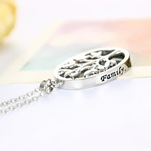 LASPERAL Silver Color Necklace Oval Shaped Hollow Family Tree Pendant Neckl