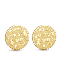 Mother's Day gift letter mama mom round pendant necklace and stud earrings
